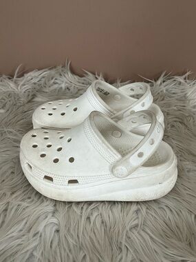 {CROCS} Platform Clog Sandals in White - Youth 11